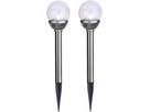 Solar Poller-Leuchte 2 Pack Roma - Silber, Lichtfarbe Kaltweiss
