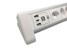 ALU DESKTOP USB-C - 4xT13, 1x USB-C / 2x USB-A max. 3.4A / PD 20W, 2.0m Zuleitung, weiss