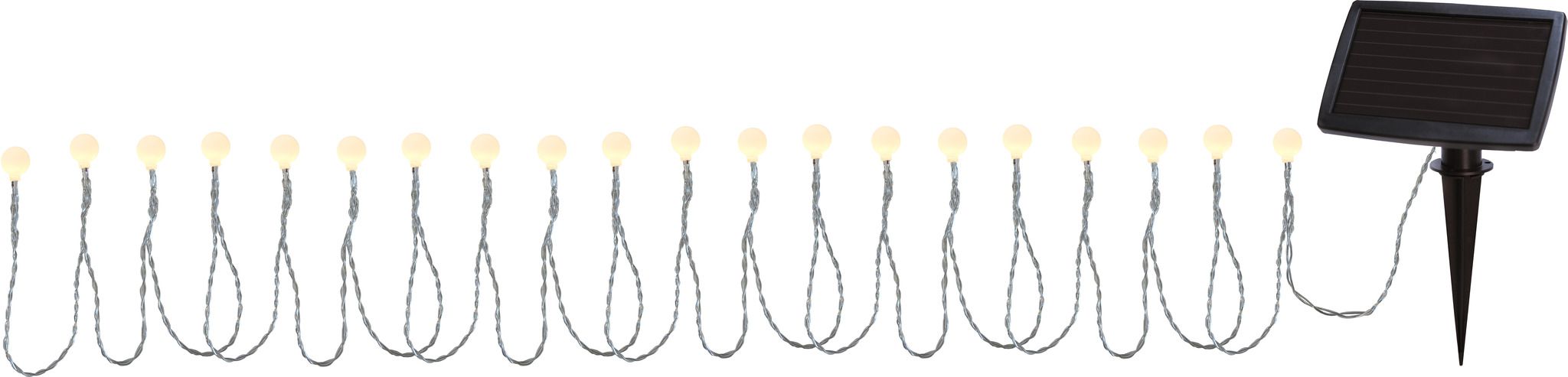 Solar Lichterkette Globini - Weiss, Lichtfarbe Warmweiss
