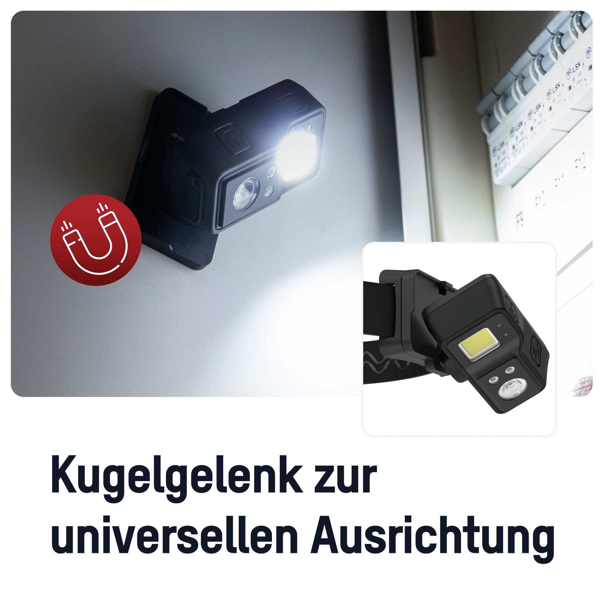 Stirnlampe HD700RS-DS - 700lm, IP65, Schwarz