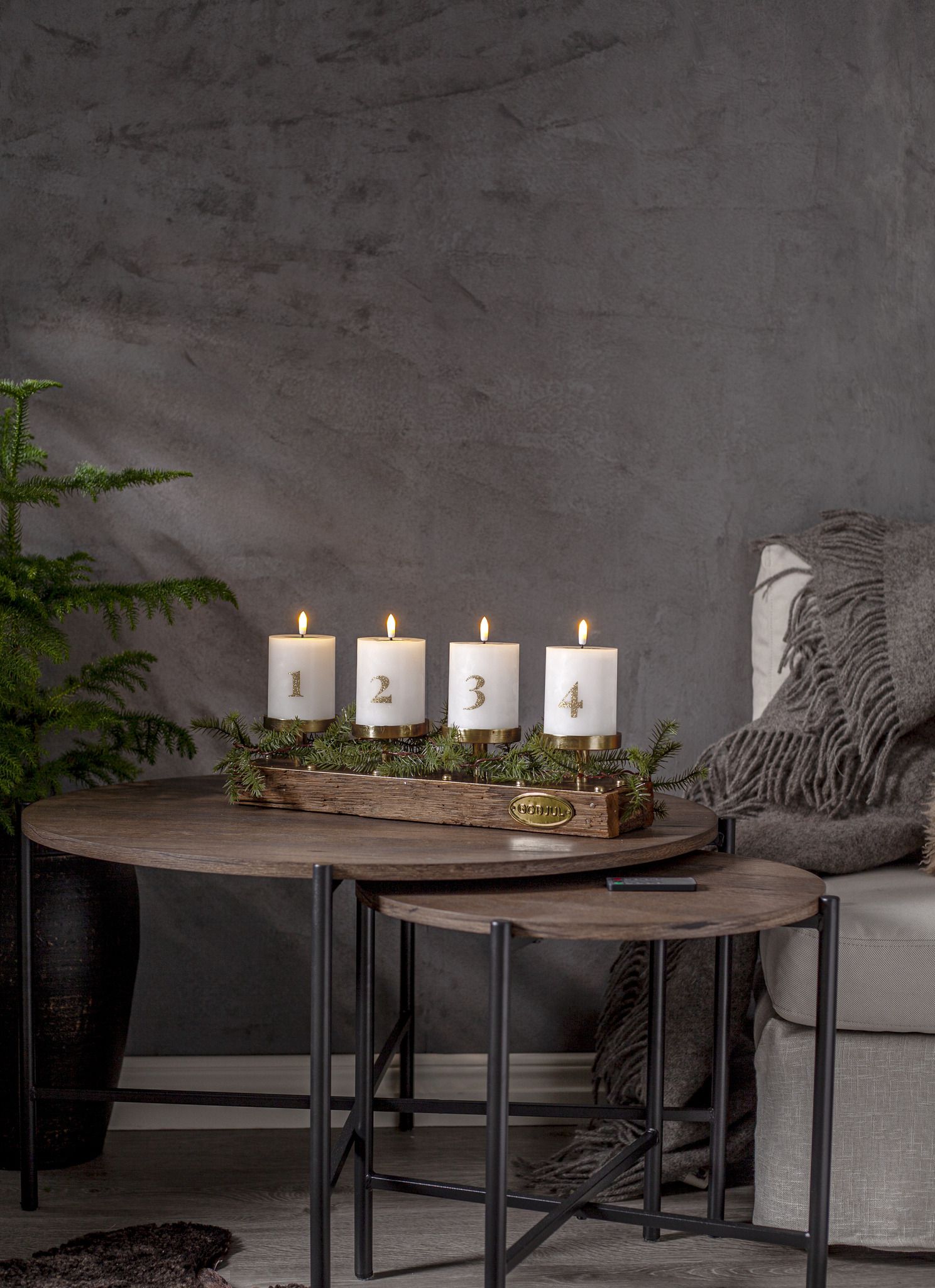 LED Pillar Kerze 4 pack Flamme Advent - Indoor, Weiss, 12.50 cm Höhe, Timerfunktion