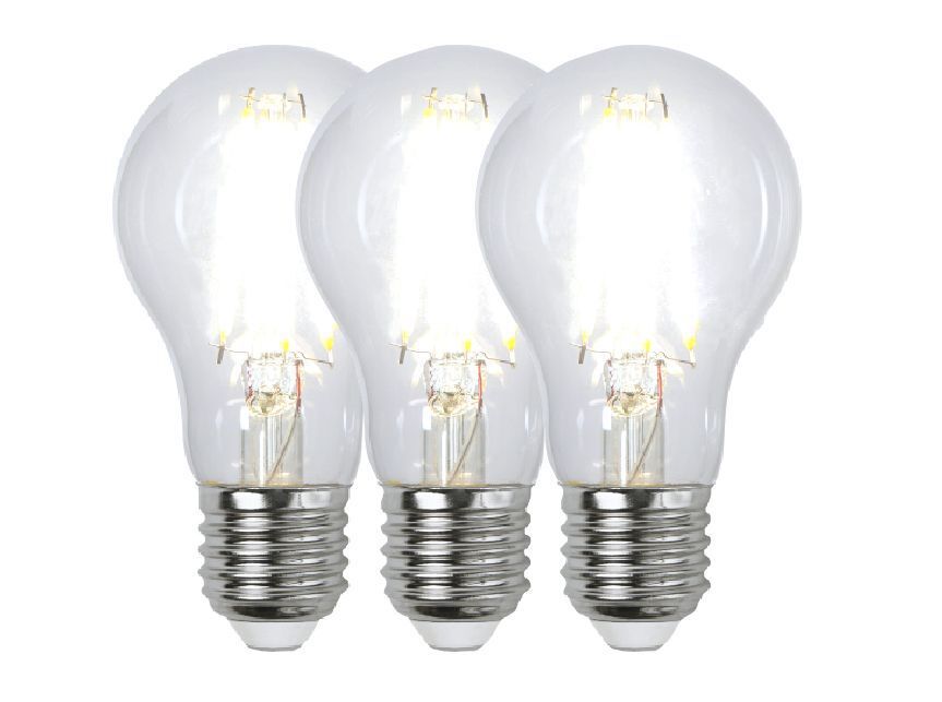 Trio-Pack S-Light LED Filament E27 Leuchtmittel (4000K) - E27, 7W, 806lm, 4000K, nicht dimmbar, D=60mm, H=105mm