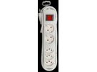 Steckdosenleiste CH/Schuko - 2x Schuko + 3xT13 Steckdosen, T12 Stecker, 1.5m Kabel, integrierter Leuchtschalter, weiss, mit Kinde