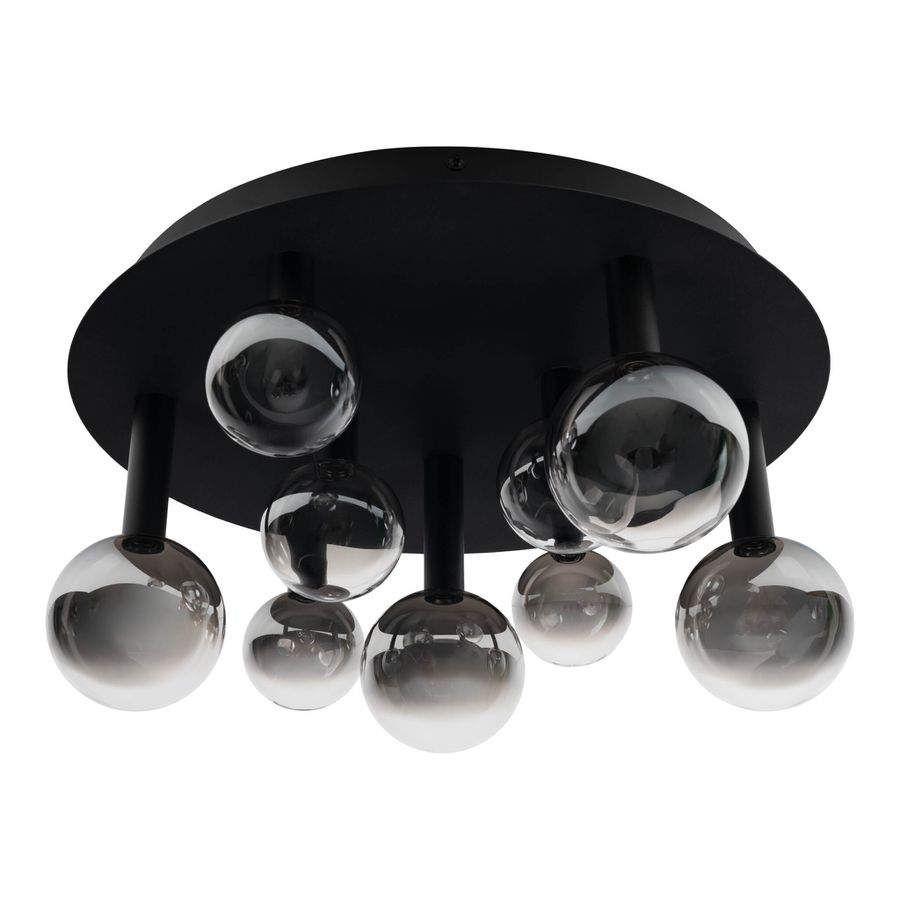 9er LED Deckenleuchte  SINGAPUR  : 45cm schwarz - IP20, LED-Modul, Schwarz