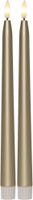 LED Dinner Kerze 2 pack Flamme Metal - Indoor, Gold, 28.50cm Höhe