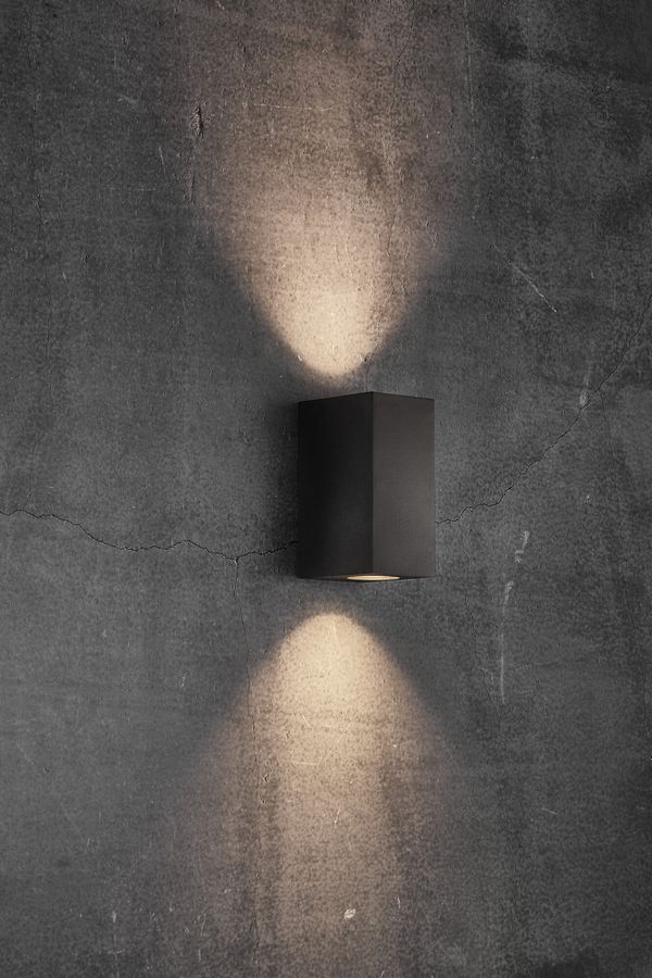 Canto maxi kubi 2, Wandleuchte, Schwarz - GU10, max. 2x28W, IP44
