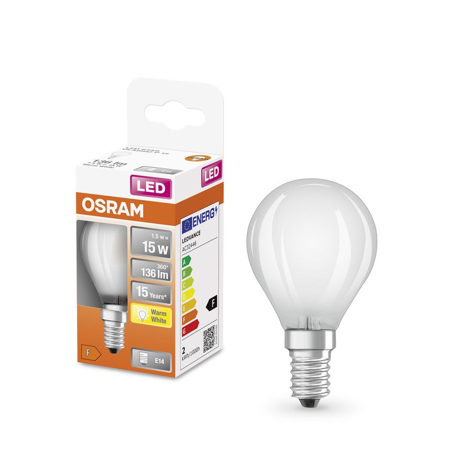 LED Retrofit CLASSIC P - E14, 136Lm, 2700K, 1.5W, 230V