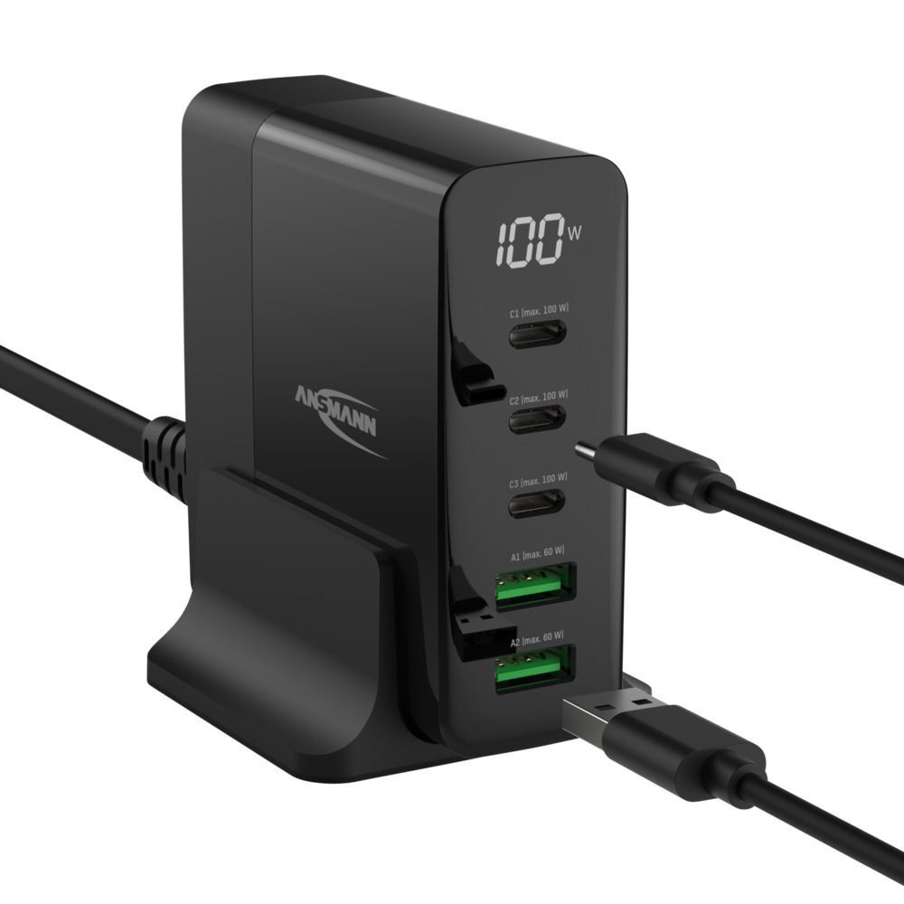 Desktop Charger mit Display DC5140PD - 140W, 5xUSB