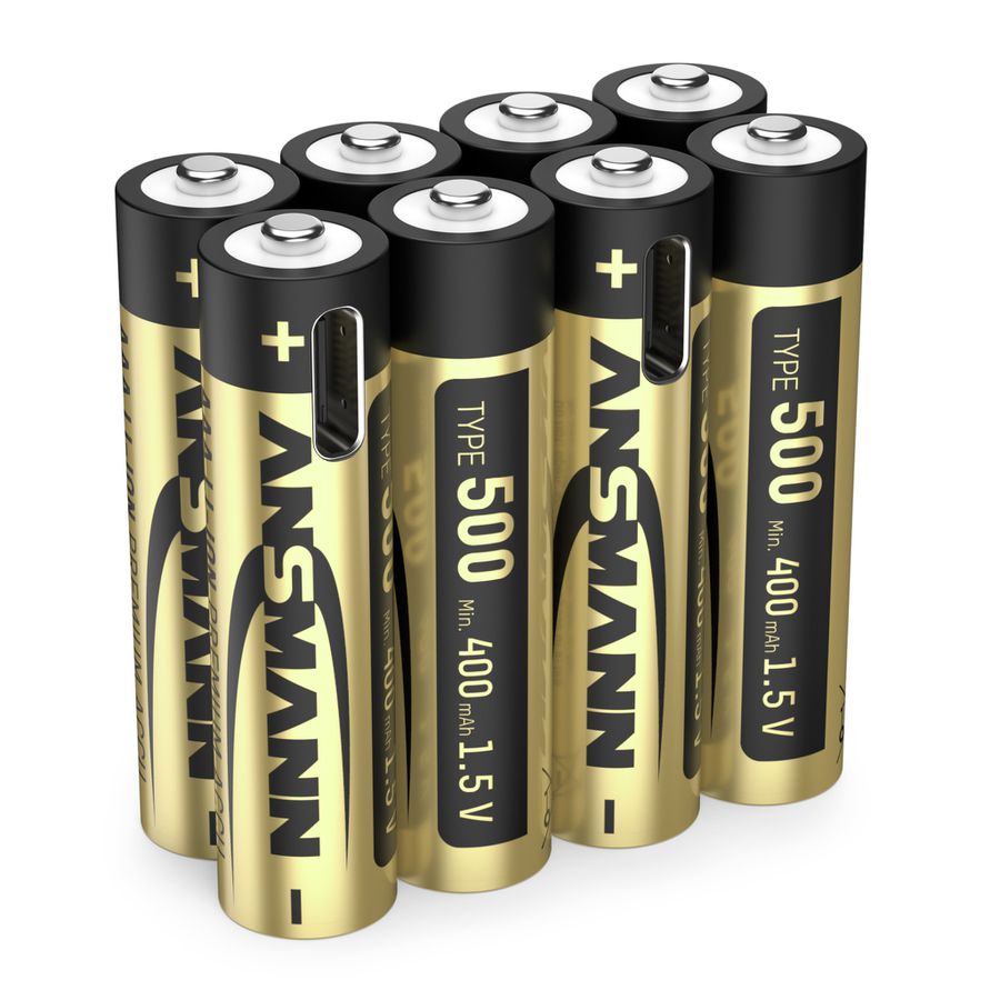 Li-Ion Akkus Micro AAA Typ 500 (min. 400 mAh) 8er Karton - 8er Box