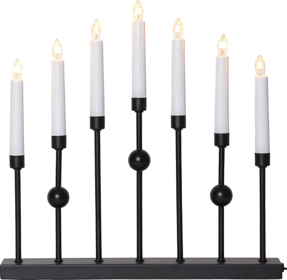 Kerzenleuchter Gustavo - IP20, Schwarz, Warmweiss