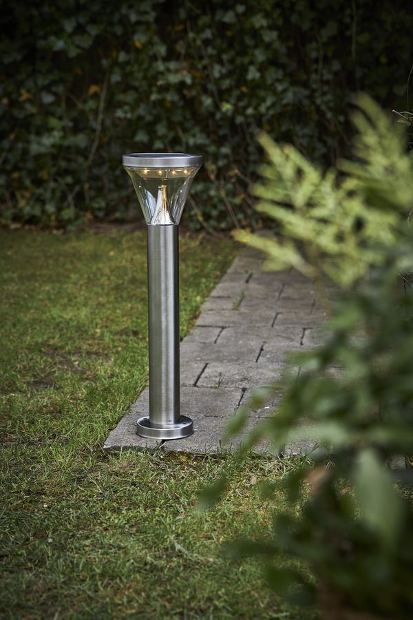 Solar Pollerleucht Narona - Silber, Lichtfarbe Warmweiss