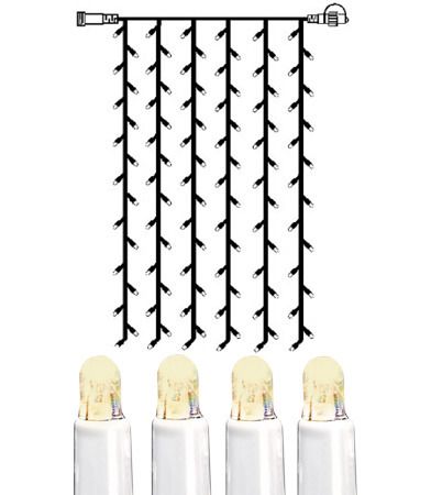 System LED Extra, Vorhang, 100x200cm - Weiss, Warmweiss