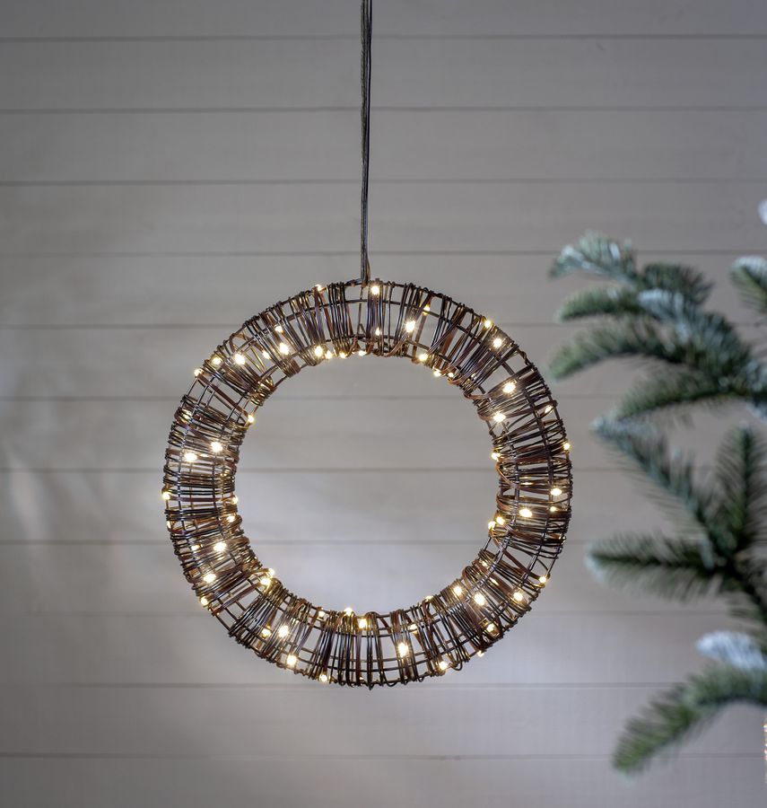 Outdoor Decoration Vicke Wreath - Indoor, Outdoor, Warmweiss, Braun