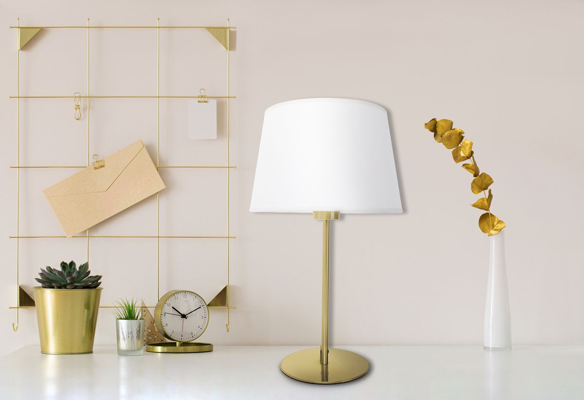 Tischleuchte Bologna h: 45cm beige messing - E27, IP20