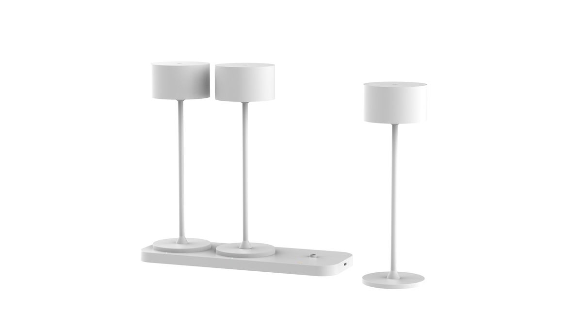 Akku-Tischleuchten 3er Set mit Ladestation Tavolo weiss - 3000-6500K,170lm, IP44