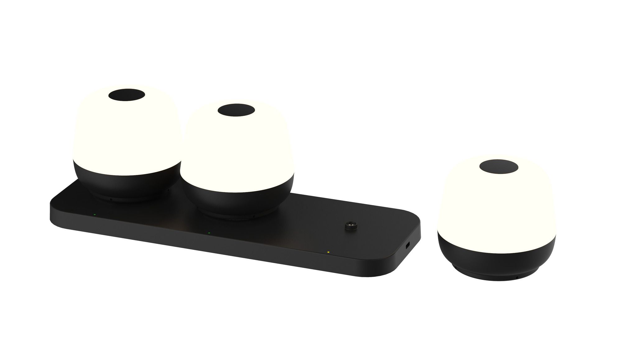 Akku-Tischleuchten 3er Set mit Ladestation MoveGlow schwarz - 2700K,160lm, IP20