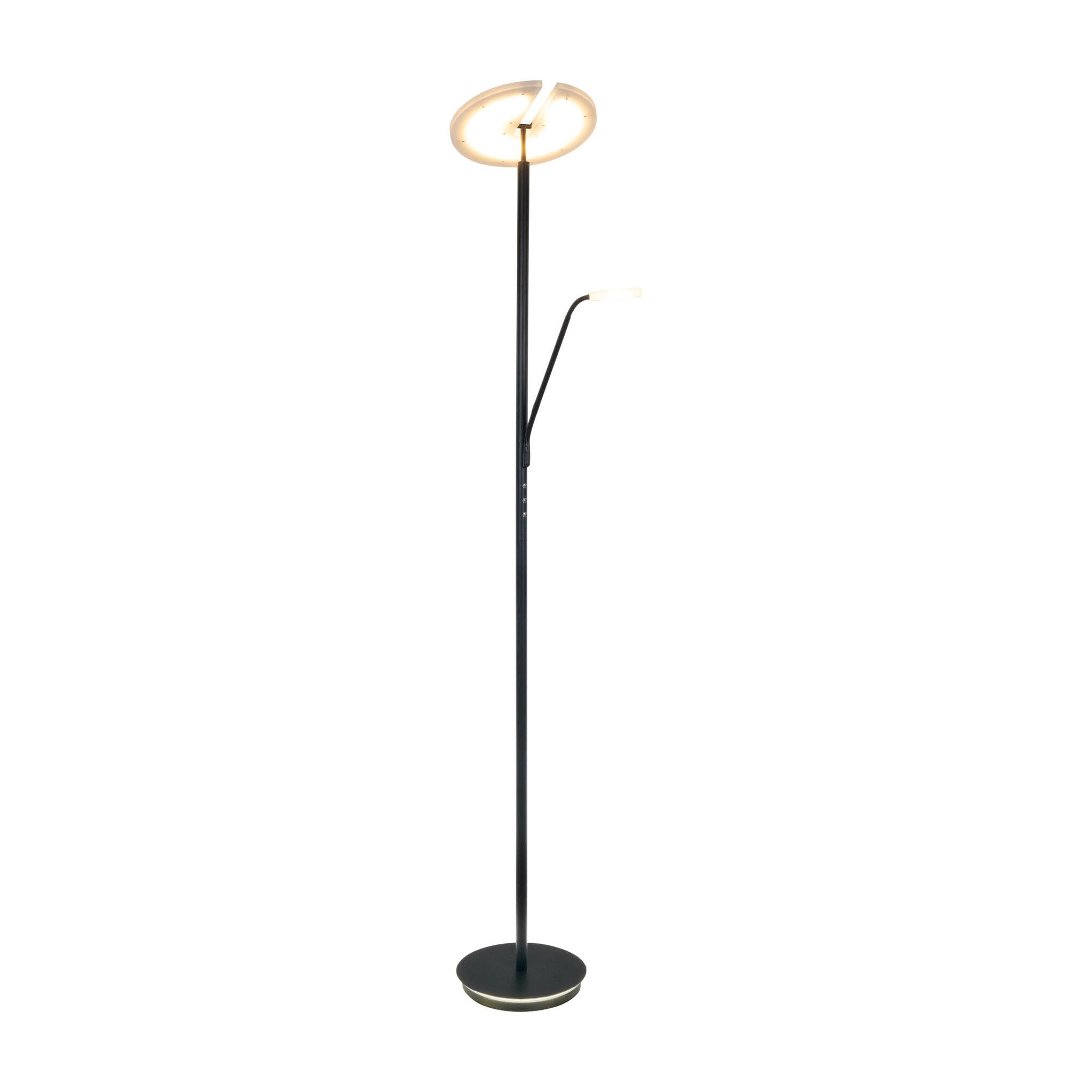 LED-CCT Stehleuchte  SAMIRO  inkl. Lesearm H: 180cm schwarz - IP20, LED-Modul, Schwarz