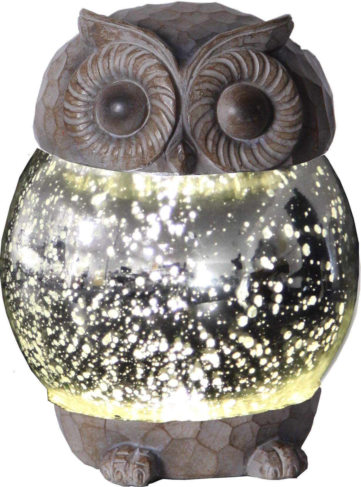 Solar Decoration Owly - Silber, Lichtfarbe Warmweiss