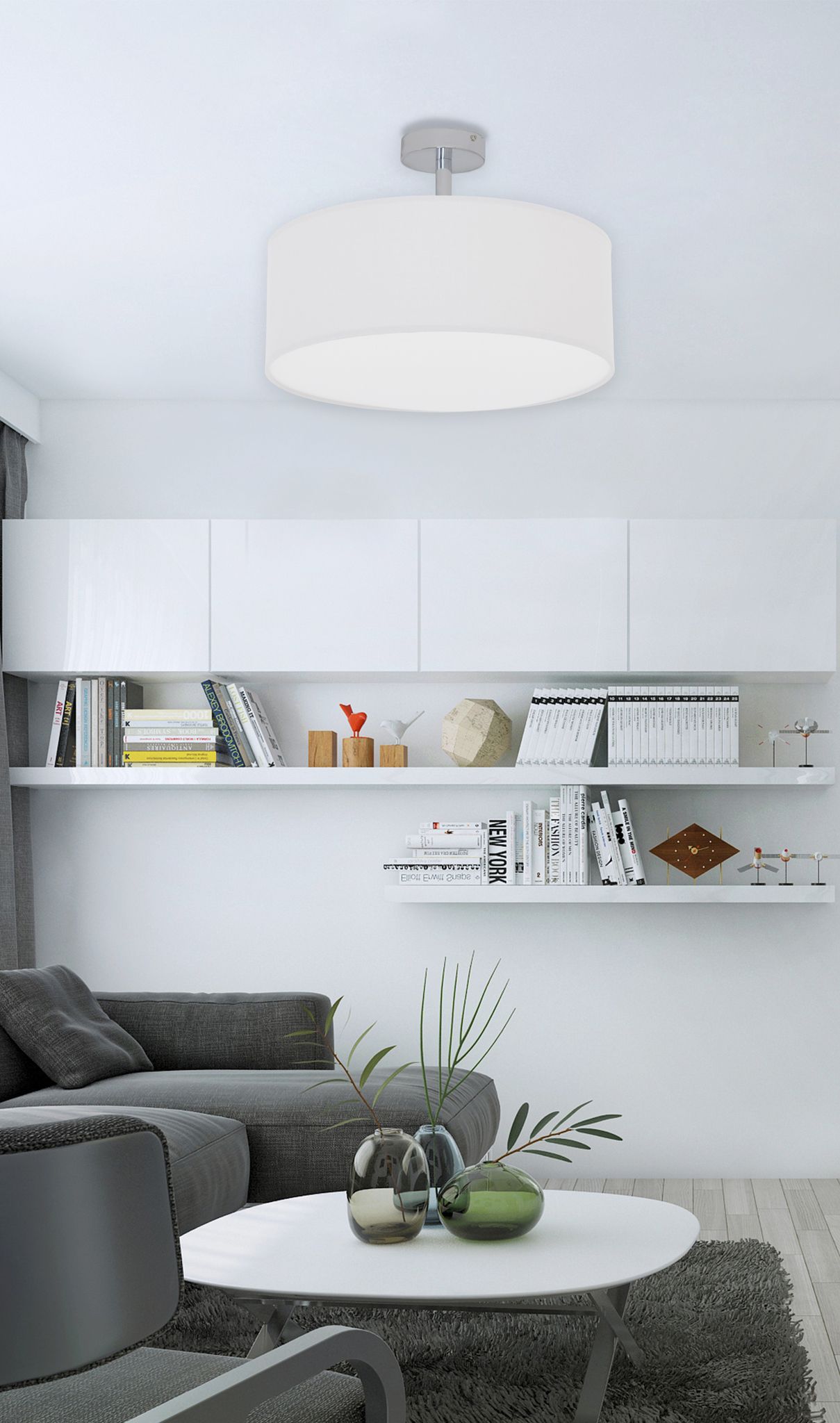 Textildeckenleuchte New York d:40cm - E27, 120W, IP20