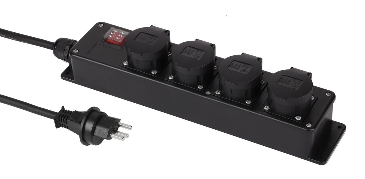 Steckdosenleiste Kunststoff 4xT23 IP55 - H07RN-F 3G1.5mm2 3m