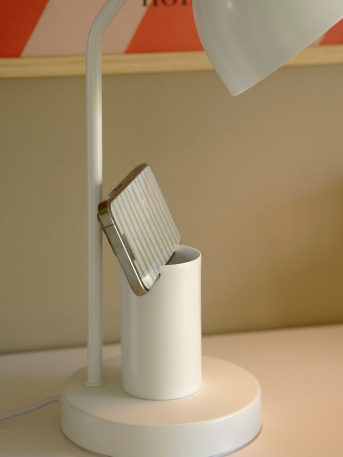 Tischleuchte Devone Weiss - 15W, E27, IP20