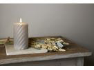 LED Pillar Kerze Flamme Swirl - Indoor, Grau, 15.00 cm Höhe,  Timerfunktion