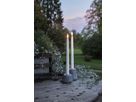 LED Dinner Kerze 2P Flamme Slim Outdoor - Indoor, Weiss, 28.00 cm Höhe, Timerfunktion