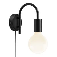 Paco, Wandleuchte, Schwarz - IP20, E27
