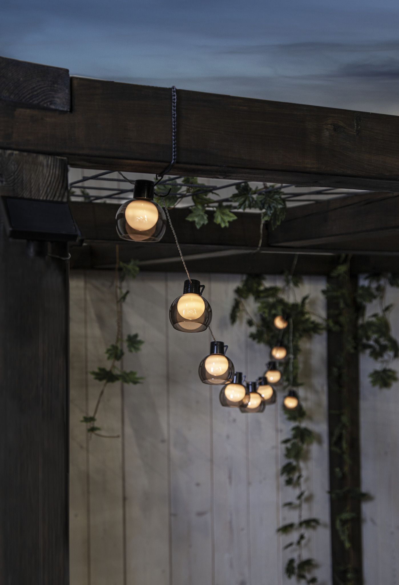Solar Lichterkette Smoky - Transparent, Lichtfarbe Warmweiss