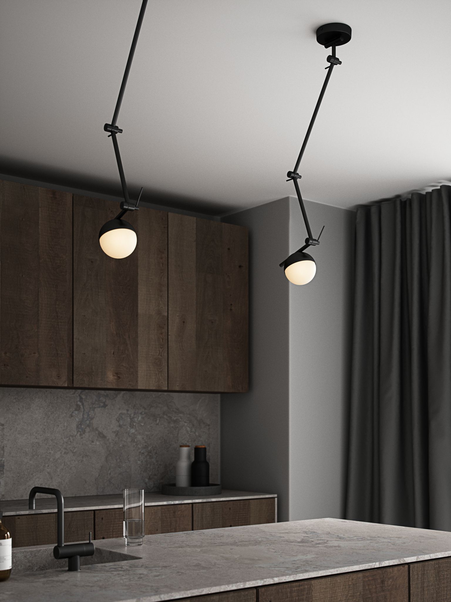 Contina, Wandleuchte/Deckenleuchte, Schwarz - G9, max. 5W, IP20