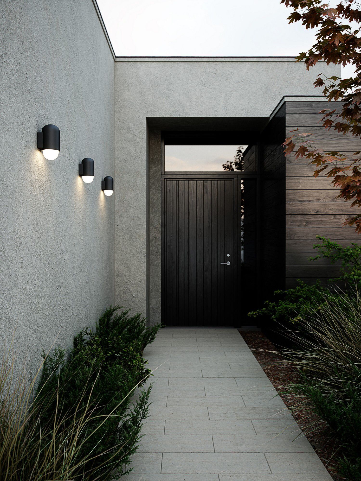 Wandleuchte Heka - E27, IP54, Schwarz