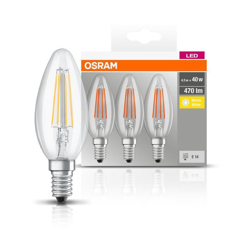LED Leuchtmittel BASE CLASSIC B 40 CL 4 W/2700 K E14 - E14, 470lm, 2700K, 4W, 230V
