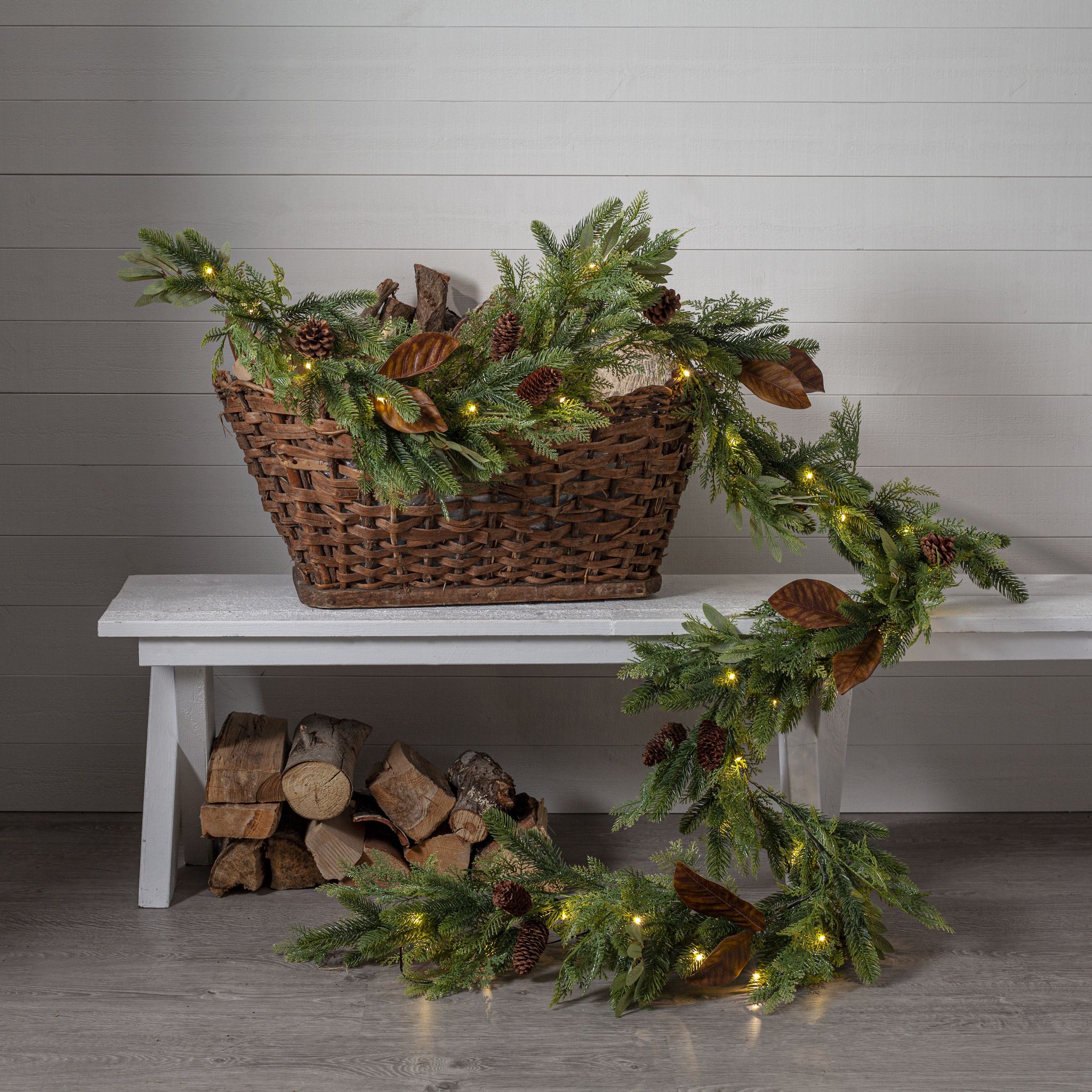 Girlande Mixi - Indoor, Warmweiss, Grün