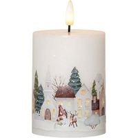 LED Pillar Kerze Flamme Winterland - Indoor, 12.5 cm Höhe,Timerfunktion