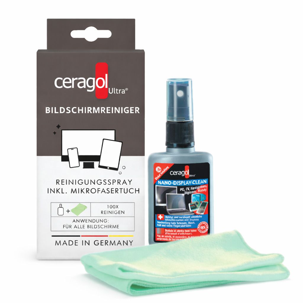 Bildschirmreiniger Set - 50ml Spray + Tuch