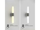 Helva,  Doppel- Wandleuchte, Nickel - LED Modul, 9W, IP44