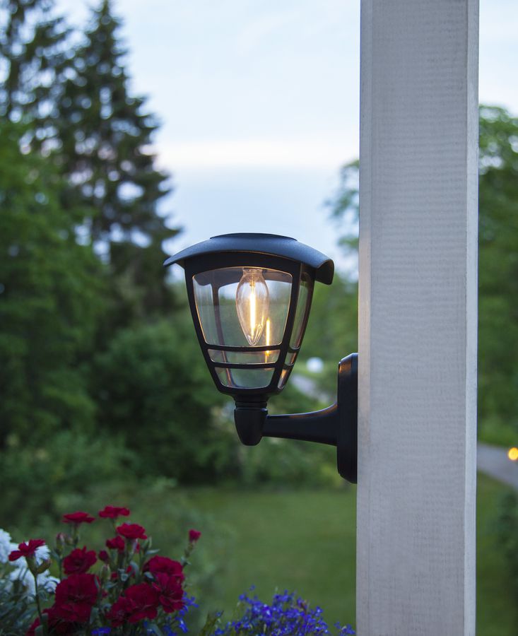 Solar Wand Laterne Felix - Schwarz, Lichtfarbe Warmweiss