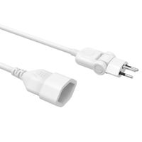 Verlängerungskabel MOVE - 3m T12/T13, weiss, H05VV-F 3G1.0mm2 mit dreh- und klappbarem Stecker 270° / 180°