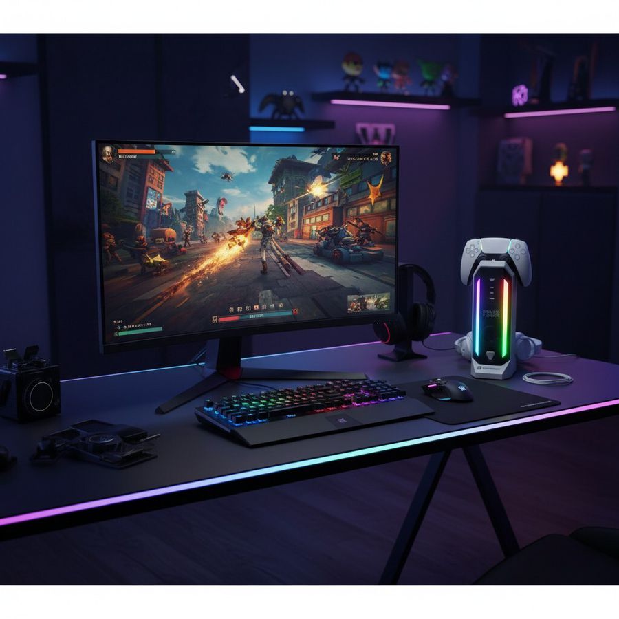 Power Tower - 4xT13 horizontal, 2.0m Kabellänge, 1xUSB-A, 2xUSB-C