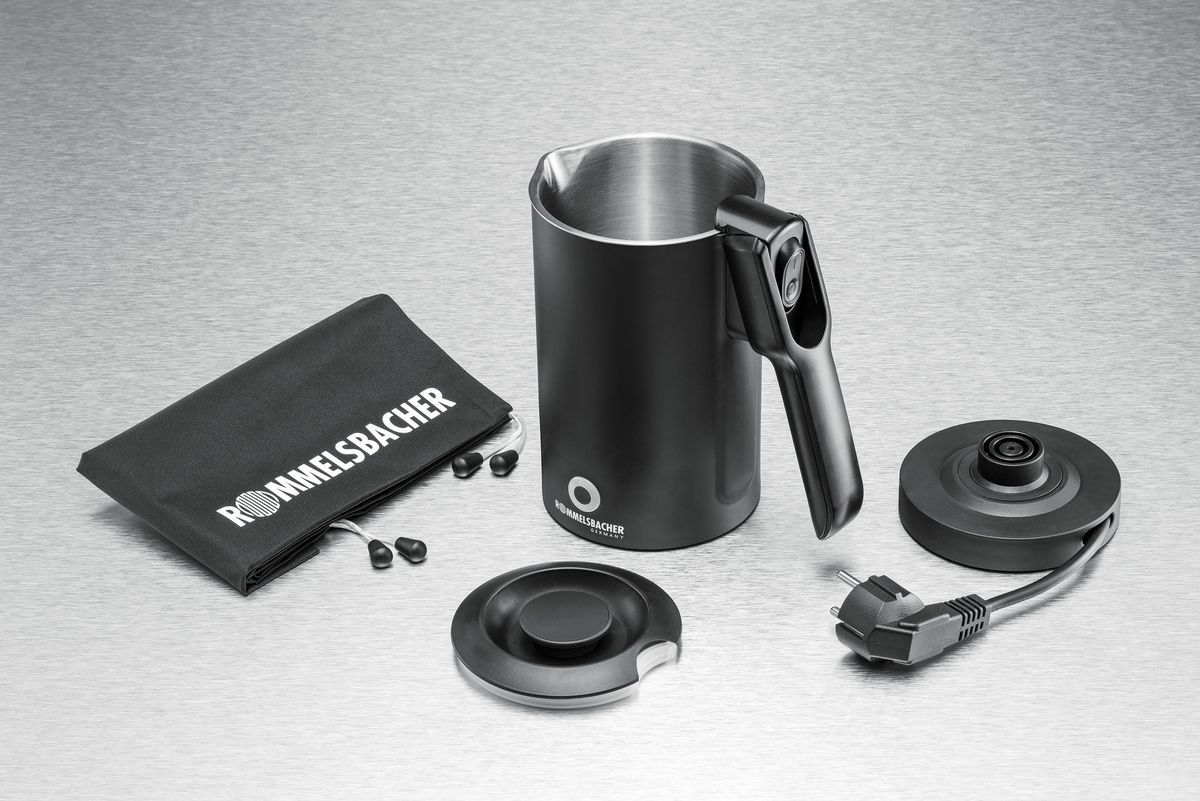 Reisewasserkocher WK 1000 Swiss Travel Edition - 0.6L, Schwarz, 1000W, CH-Stecker, inkl. CH-EU Reiseadapter