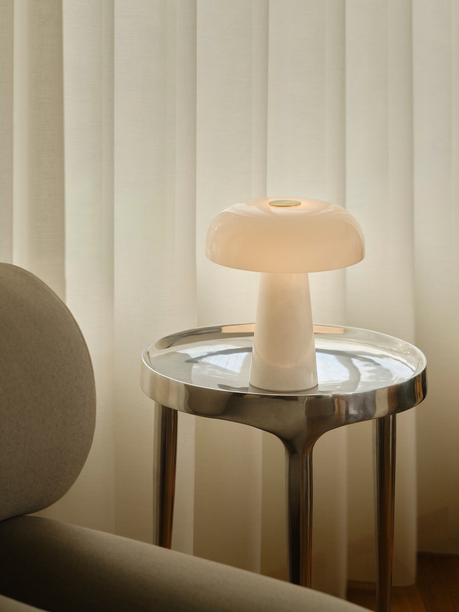Tischleuchte Glossy Mini  Weiss - 15W, E14, IP20