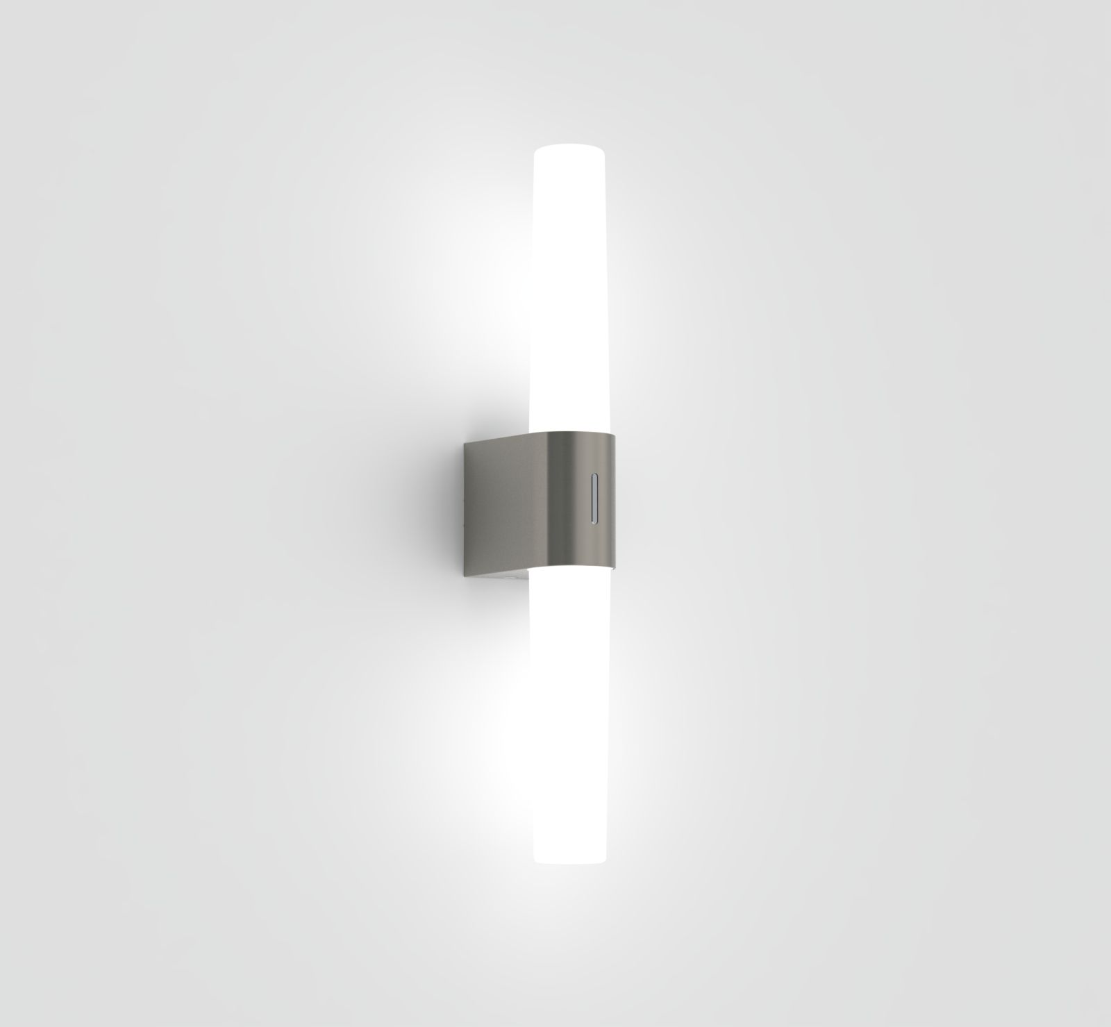 Helva,  Doppel- Wandleuchte, Nickel - LED Modul, 9W, IP44