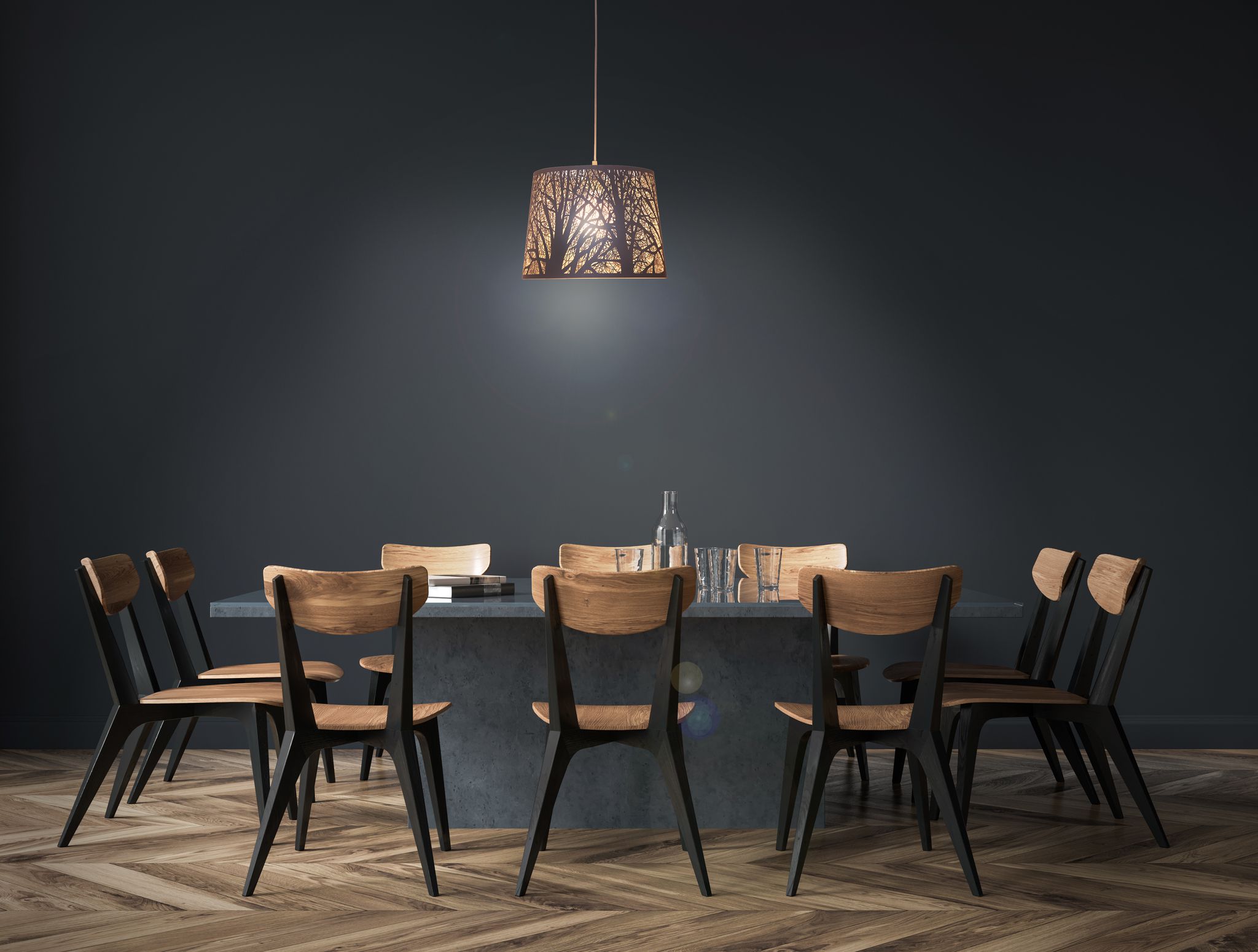 Pendelleuchte White Wood mit Ast-Dekor - E27, 60W, IP20