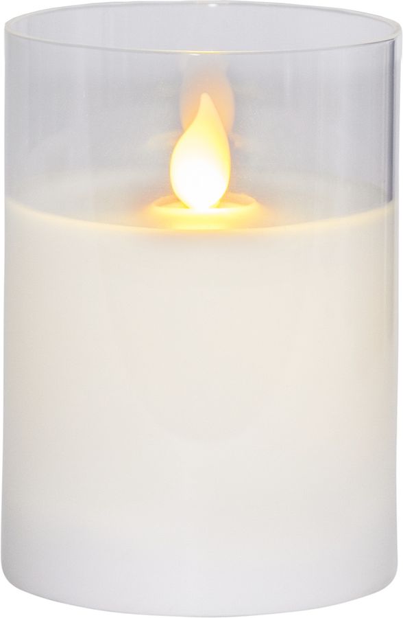 Bougie LED en plastique M-Twinkle - Indoor, Weiss, 10cm Höhe, Timerfunktion