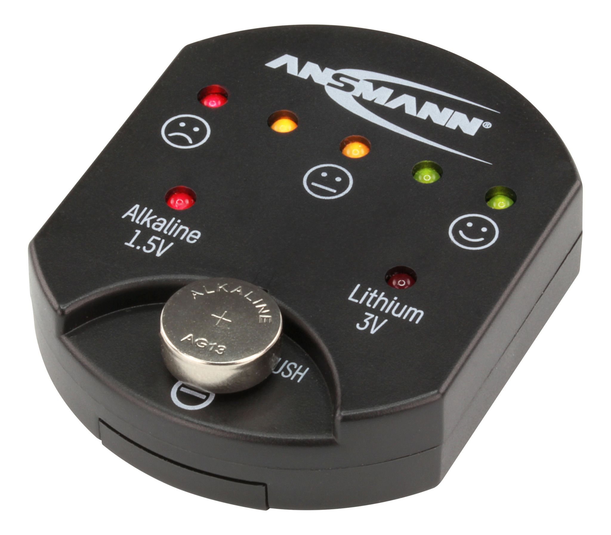 Batterietester für Alkaline- und Lithium-Knopfzellen - inkl. CR1620 Knopfzelle zum Betrieb des Testgerätes