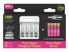 Pure Power Set 4× Micro AAA Akkus und Lademodul - Lithium-Ladegerät