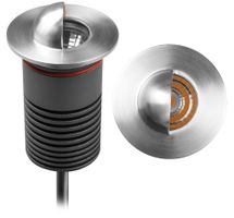 LED Bodeneinbaustrahler HALF MOON - 6W, 300lm, 2700K, IP67, CRI 80, 36°, dunkelgrau/alu., nicht dimmbar, D=65mm, H=130mm, BL=53x112mm