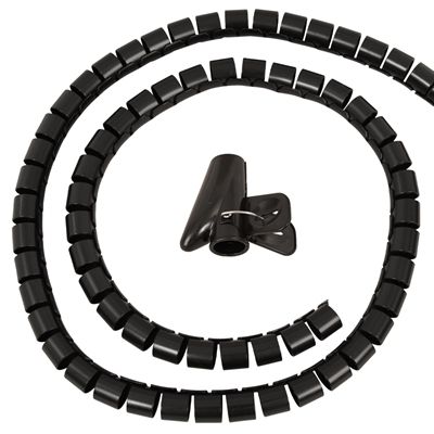 Conduit de câbles 2m, noir - 2.0m, 15mm Durchmesser, schwarz