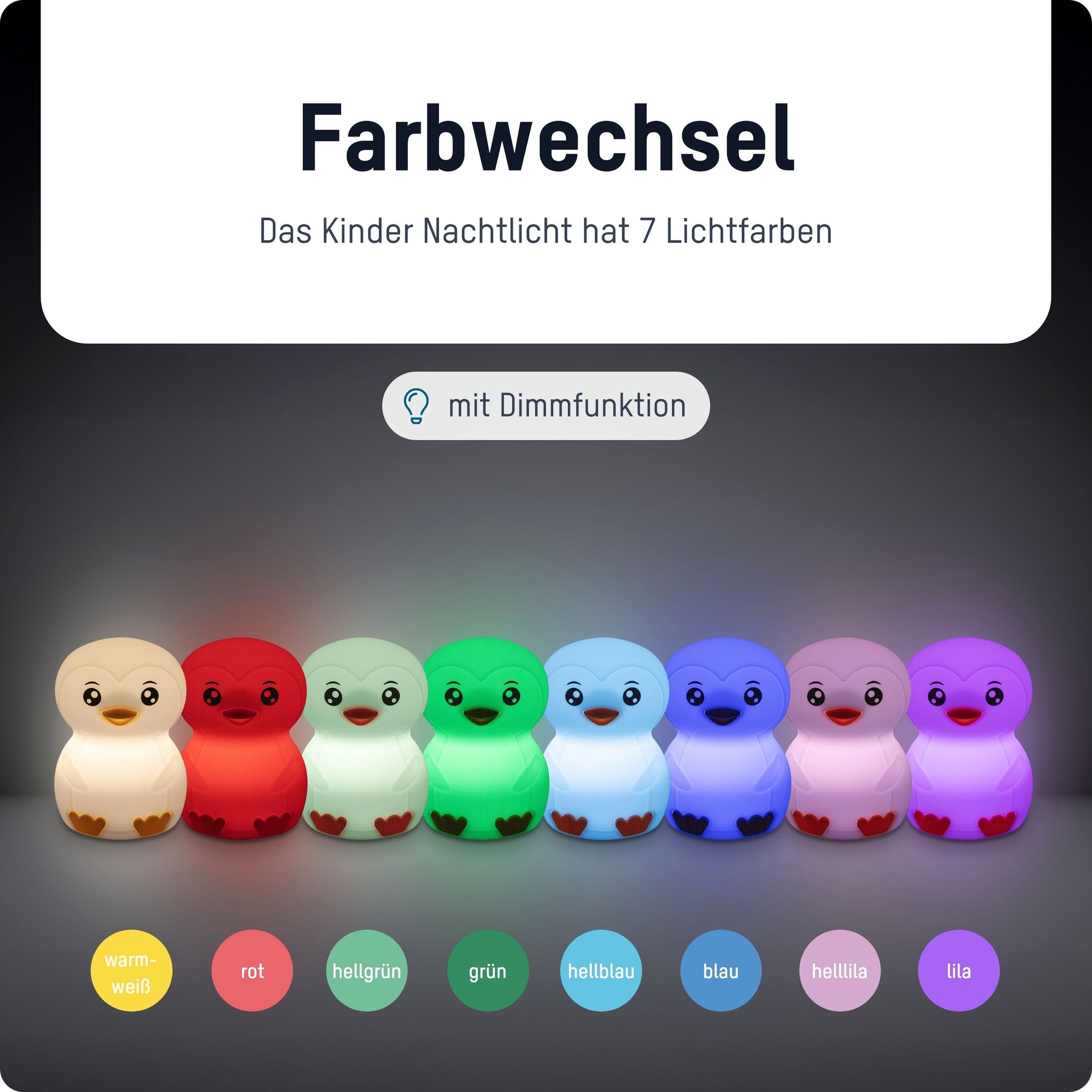 Nachtlicht Pinguin - 0.2W, IP20, USB-Ladung