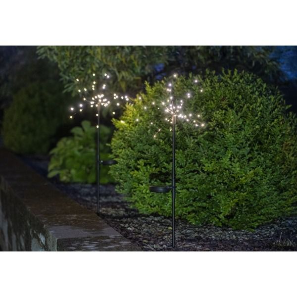 Solar Dekoration Firework - Schwarz, Lichtfarbe Warmweiss